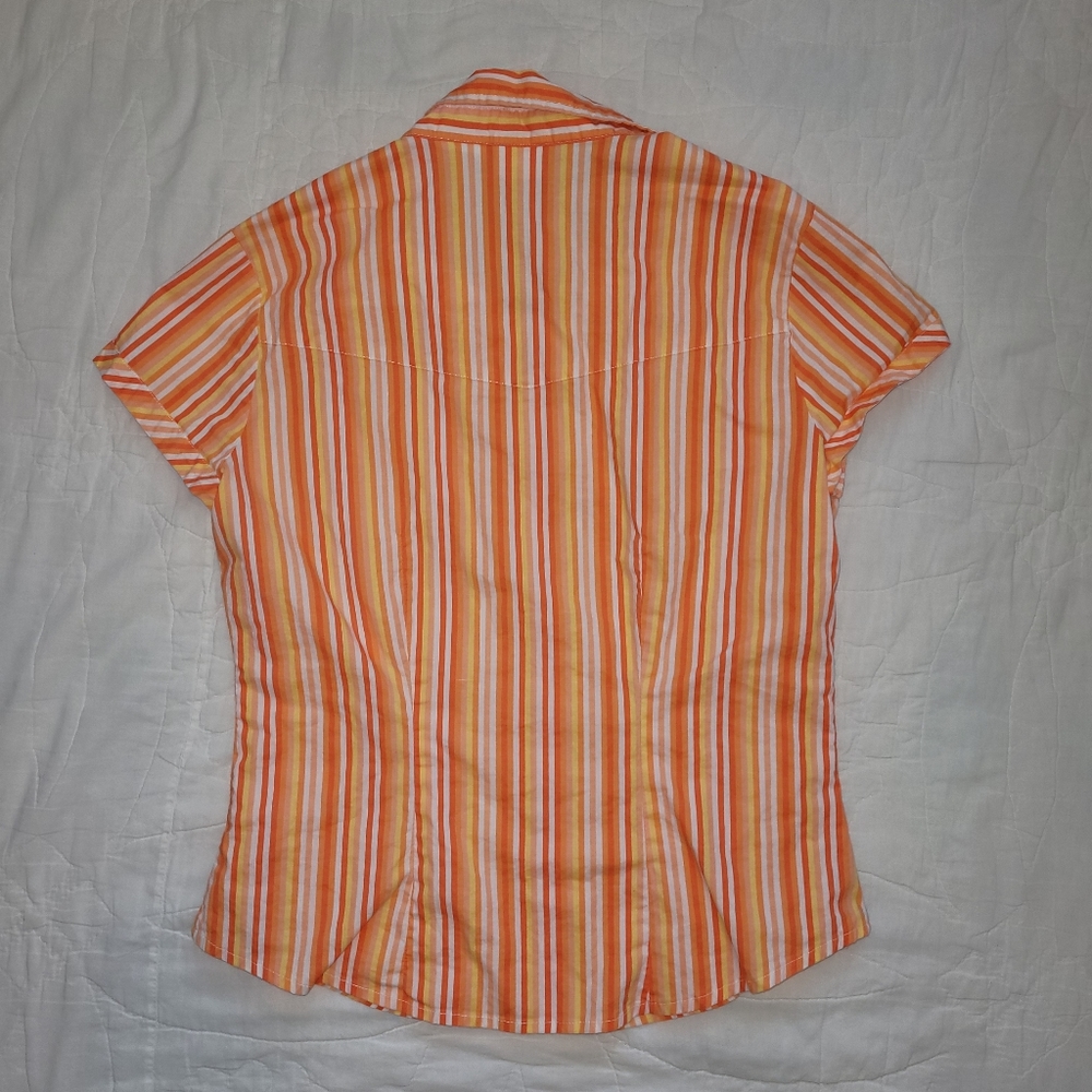 Striped collared button down top - Picture 2 of 3